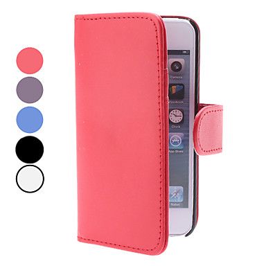 Case em Pele com Ranhura de Cartão e Carteira para iPhone 5